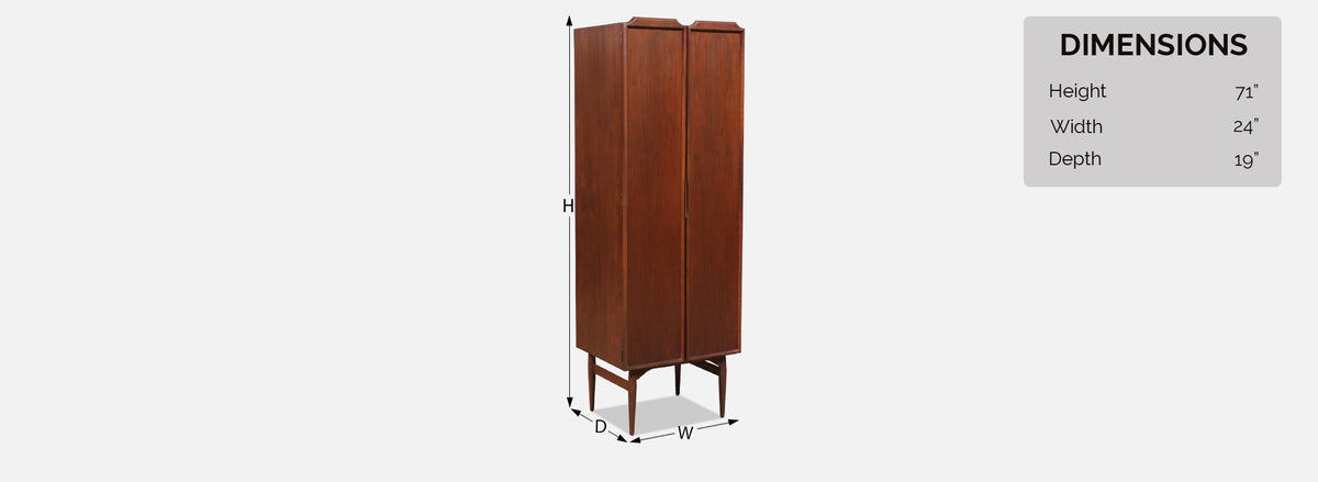 Jack Cartwright Gentlemen's Wardrobe Dressing Cabinet w/ Mirror