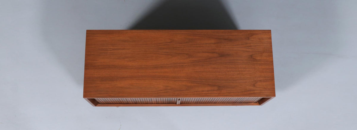 Californian Modern Low Profile Tambour-Door Credenza by Milo Baughman