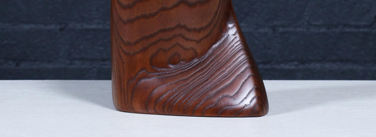 Lynn Lawrence Carved Biomorphic Oak Table Lamp for Modeline of CA