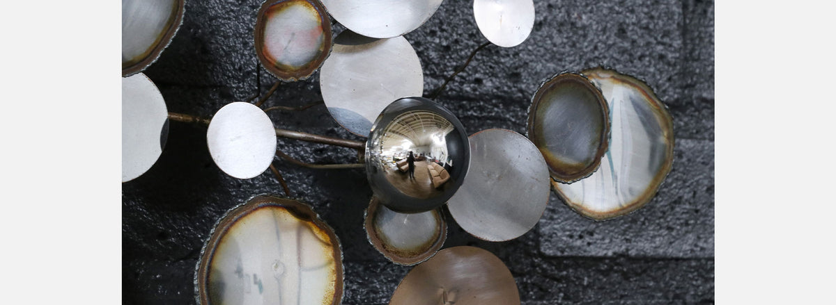 Large Californian Modern "Raindrop" Chrome Sculpture by Curtis Jere