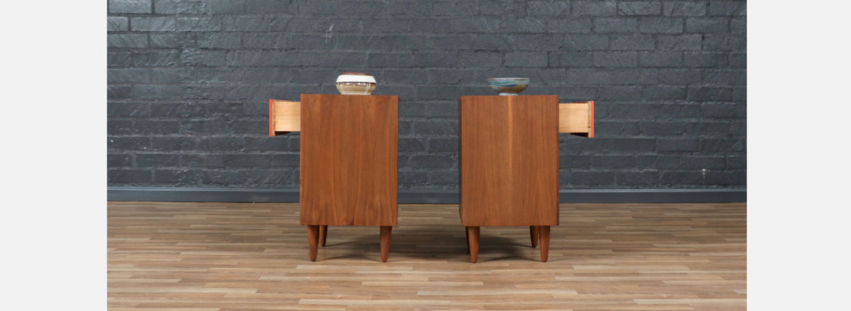 Milo Baughman Two-Tone Lacquered Night Stands for Glenn of CA 