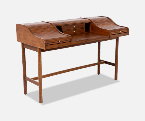 Mid-Century Modern Tambour-Door Desk by Drexel
