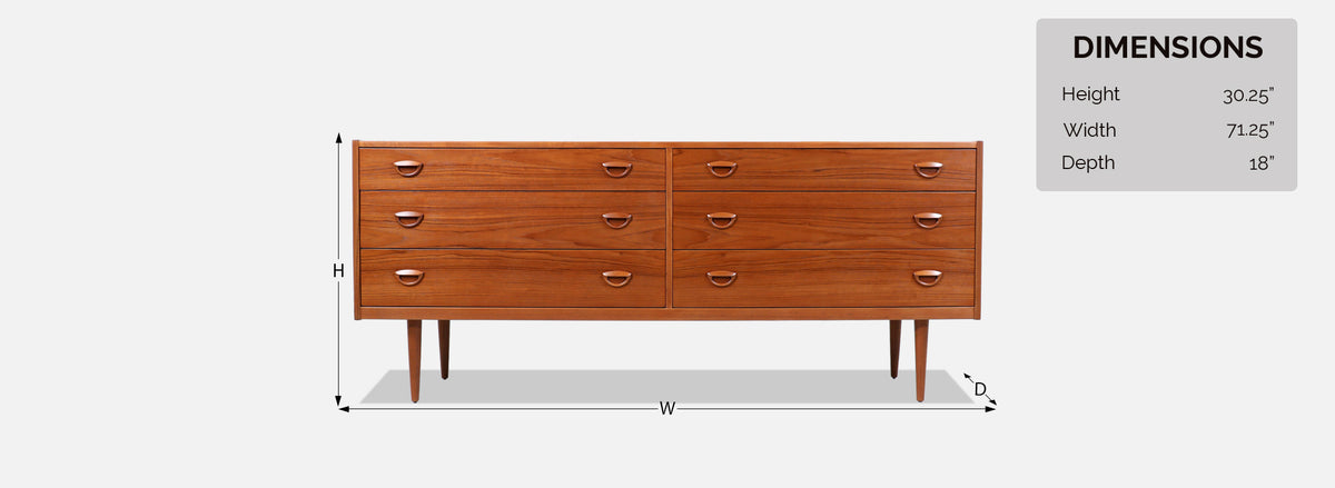 Danish Modern Teak Dresser by Kai Kristiansen