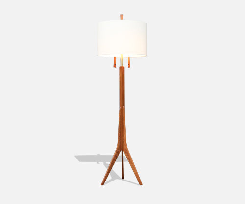 Danish Modern Sculpted Teak Tripod Floor Lamp