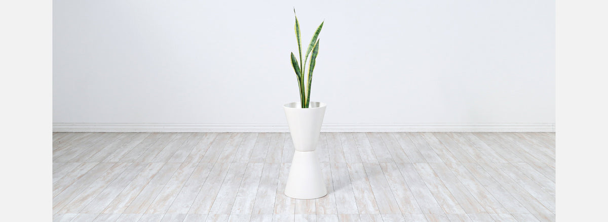 Mid-Century Modern Architectural Double Cone Planter by Bauer