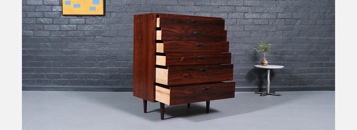 Jack Cartwright Brazilian Rosewood Highboy Dresser for Founders
