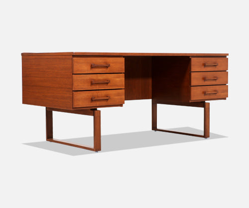 Henning Jensen & Torbin Valeur Executive Desk with Bookcase for Dyrlund