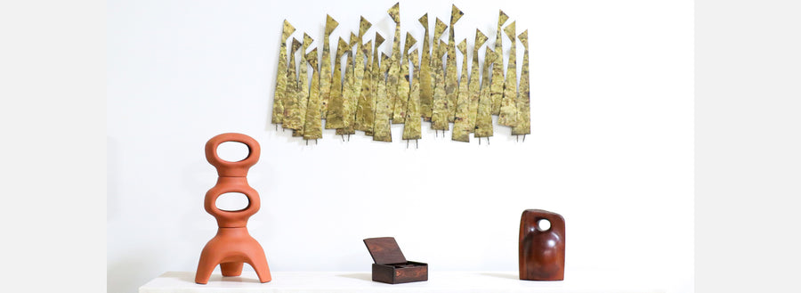 Mid-Century Modern Abstract Redwood Sculpture, Signed Lambert