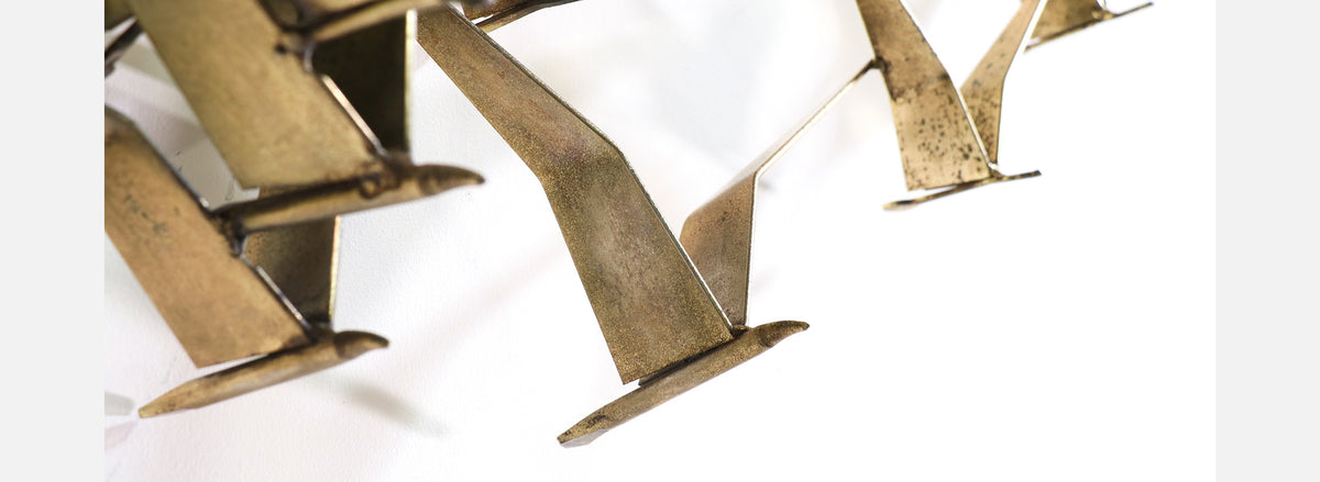 Vintage Curtis Jere "Sea Gulls" Brass Wall Sculpture for Artisan House 