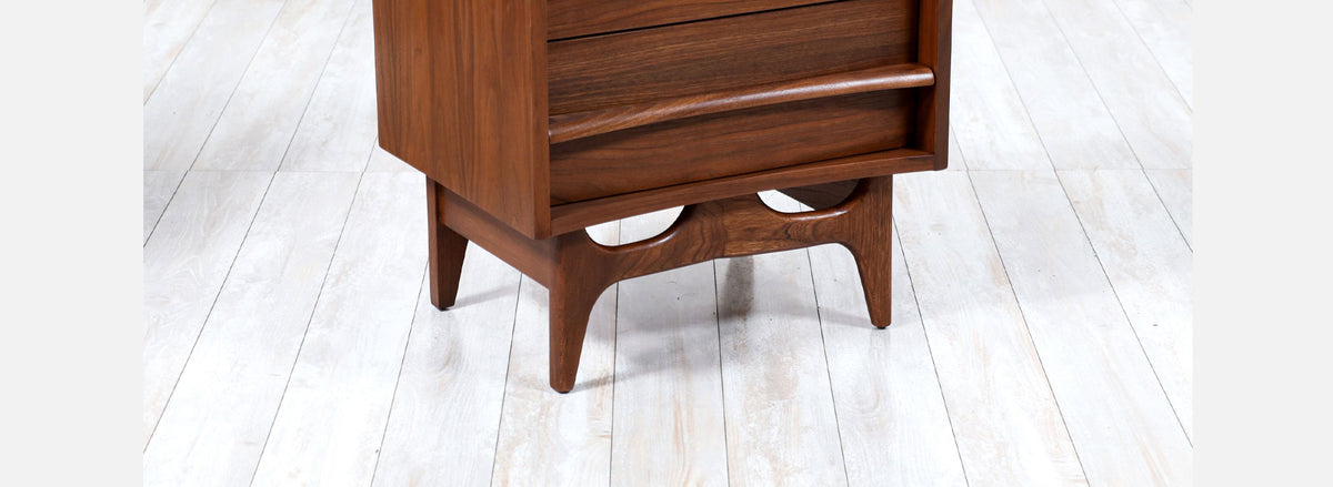 Mid-Century Modern Curved-Front Night Stands by Young Furniture