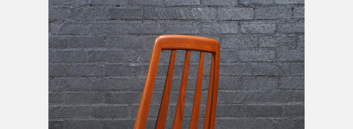 Niels Koefoed "Eva" Teak & Leather Dining Chairs for Koefoeds Hornslet