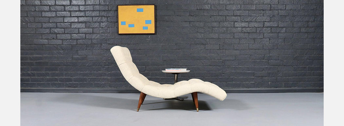 Adrian Pearsall Diamond Button-Tufted Chaise Lounge for Craft Associates