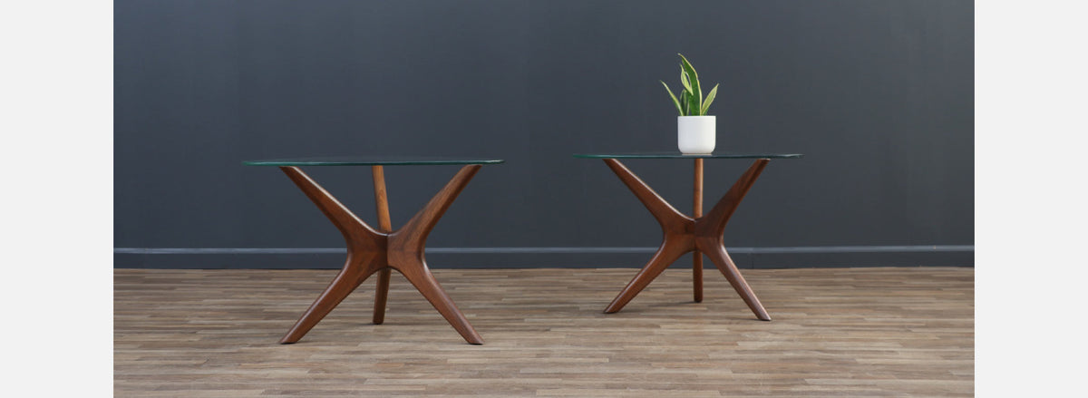 Adrian Pearsall "Jax" Sculpted Walnut Side Tables