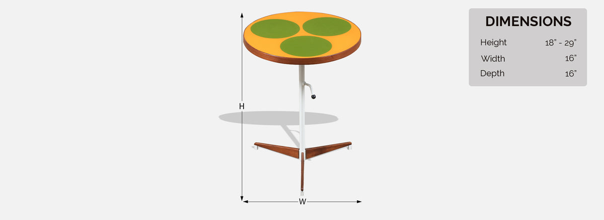 Peter Pepper Products Adjustable Tripod Resin Side Table