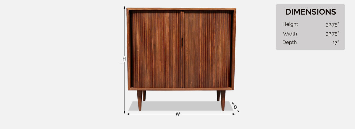 Milo Baughman Walnut Tambour Door Cabinet for Glenn of CA