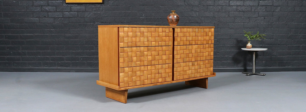 California Modernist "Basket Weave" Dresser by Paul Laszlo