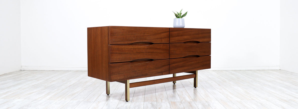 American of Martinsville Dresser with Brass Accents