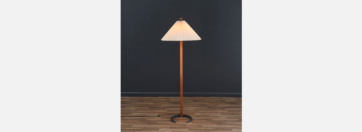 Danish Modern Teak Arc Floor Lamp by Mads Caprani