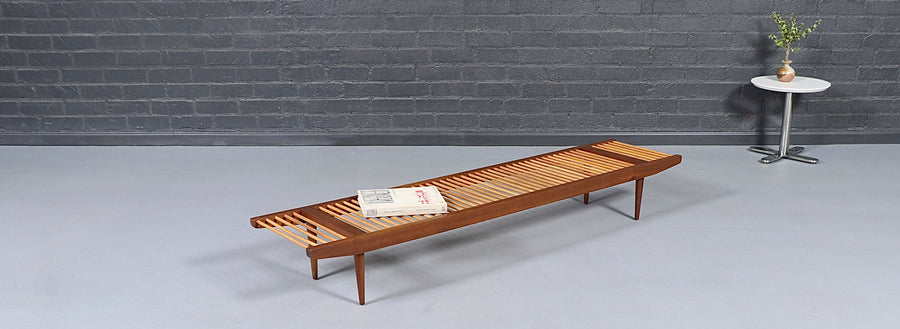 Milo Baughman Two-Tone Slatted Bench for Glenn of California