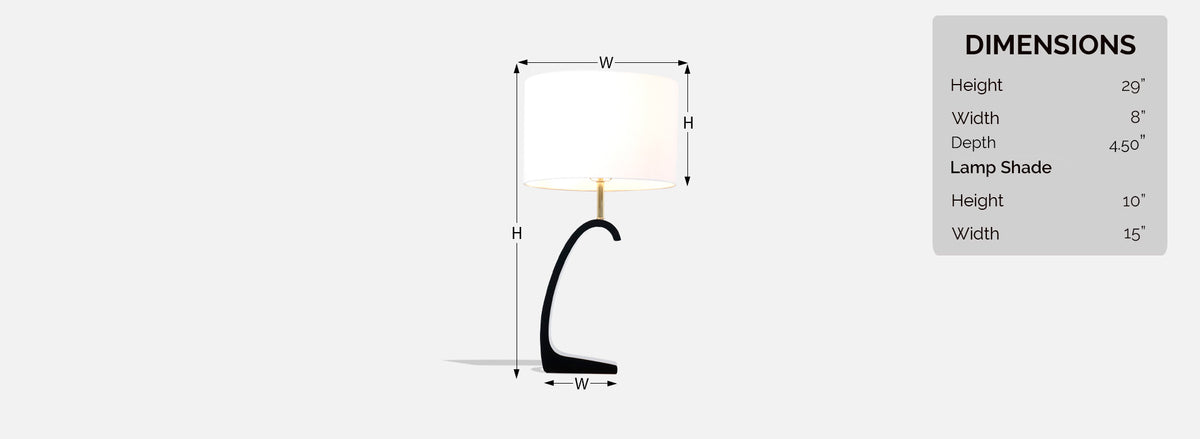 California Modern Sculpted Ebony Table Lamp by Modeline of CA