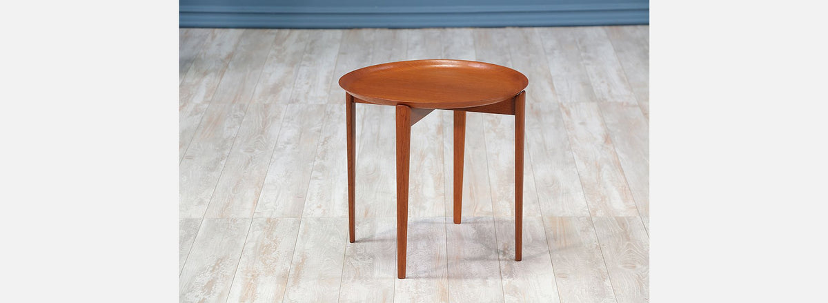 Swedish Modern Teak Tray Side Table