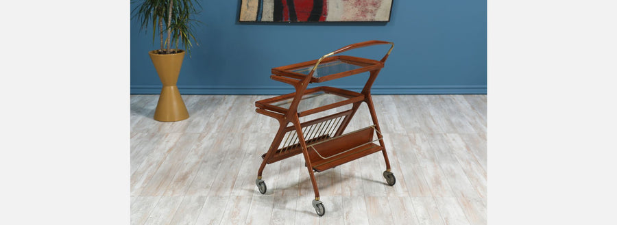 Italian Cesare Lacca Serving Bar Cart for Cassina