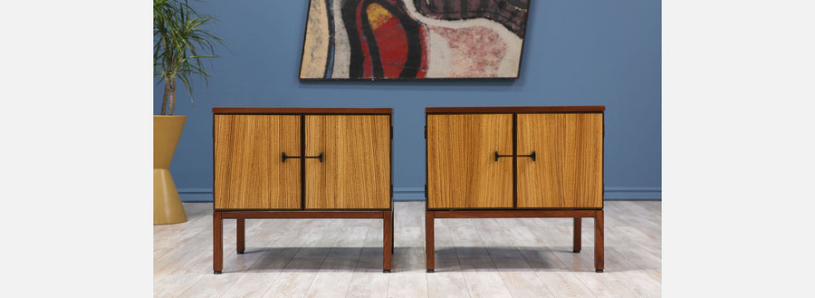 Harvey Probber Bleach Rosewood & Walnut Night Stands
