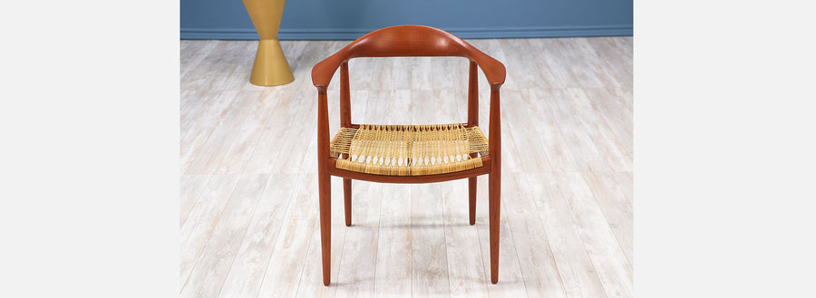 Hans J. Wegner “Round” Caned Arm Chair for Johannes Hansen