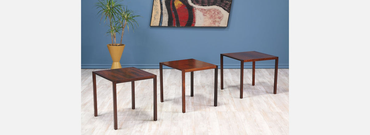 Danish Modern Rosewood Nesting Tables by Mogens Kold