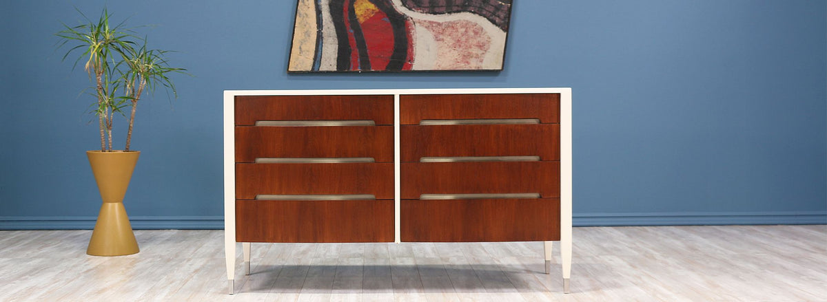 Two-Tone Lacquer & Walnut Dresser by Sligh Lowry