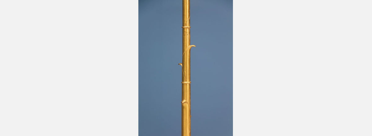 Pair of Mid-Century Faux Bamboo Brass Floor Lamps