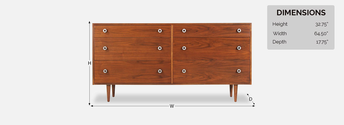 Greta M. Grossman Walnut Dresser for Glenn of California