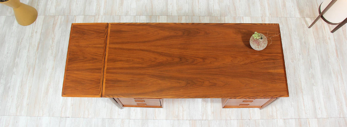 Mid-Century Modern Executive Desk with Drop Leaf