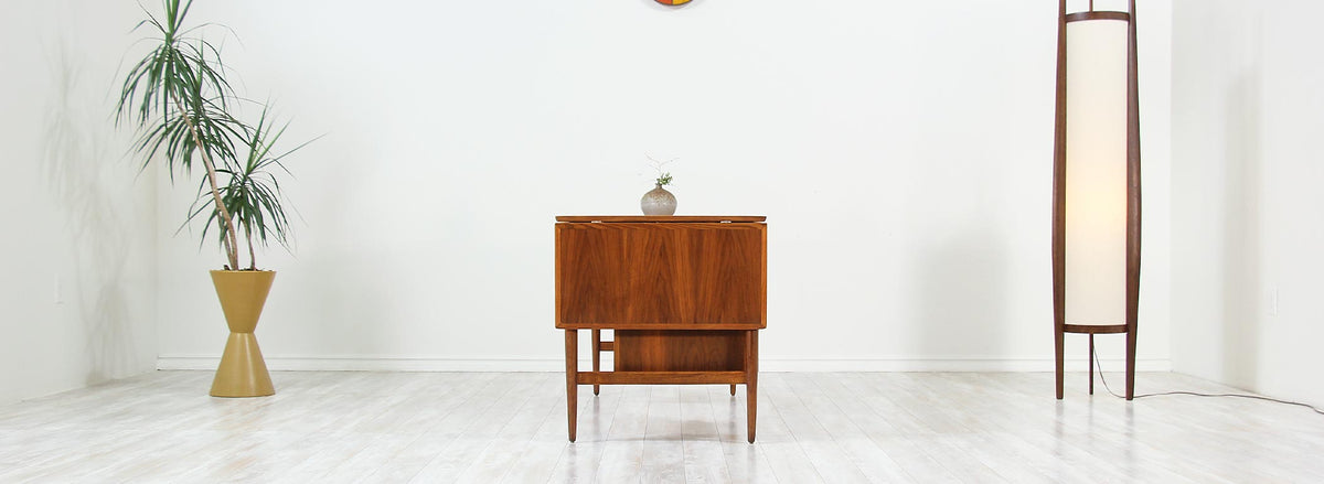 Mid-Century Modern Executive Desk with Drop Leaf