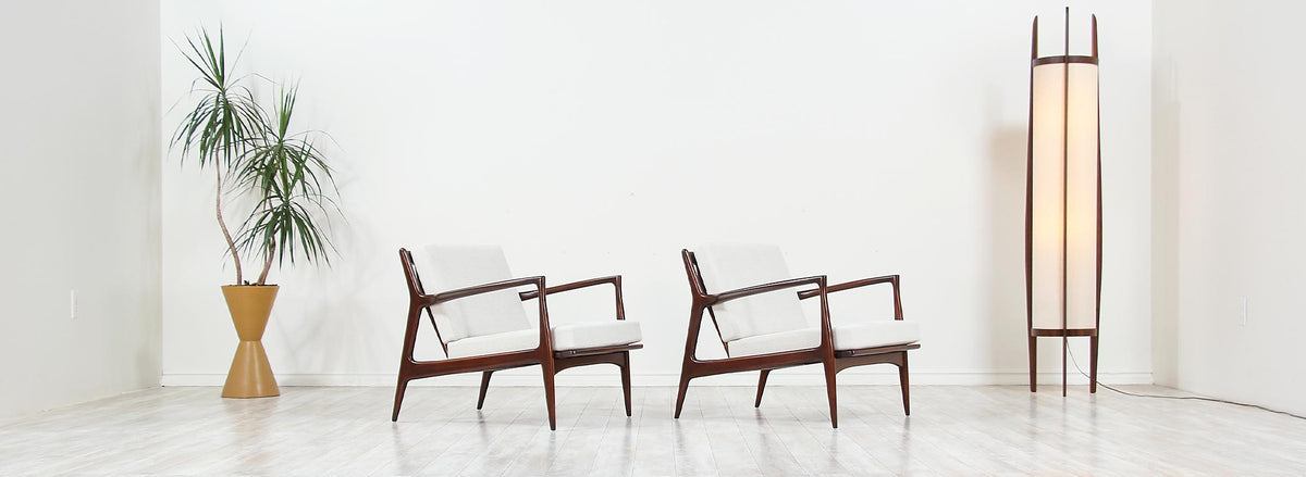 Ib Kofod-Larsen Sculpted Lounge Chairs for Selig