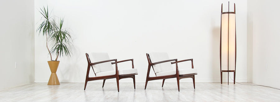 Ib Kofod-Larsen Sculpted Lounge Chairs for Selig