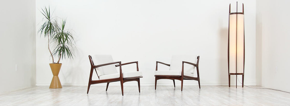 Ib Kofod-Larsen Sculpted Lounge Chairs for Selig
