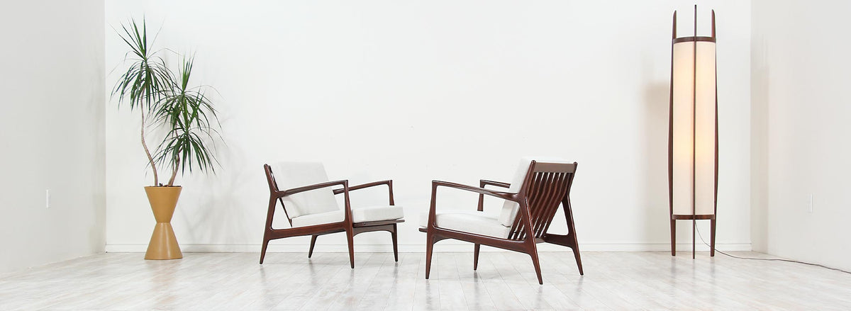 Ib Kofod-Larsen Sculpted Lounge Chairs for Selig