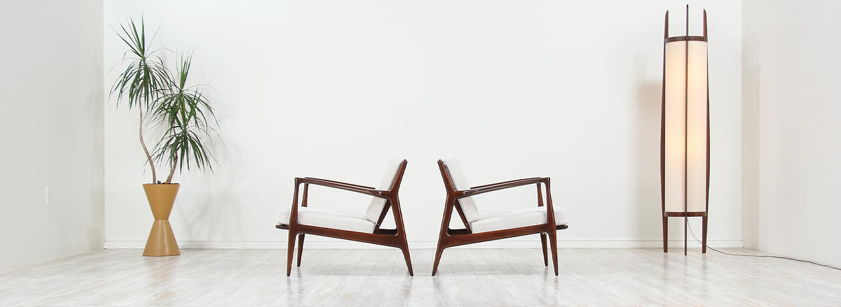 Ib Kofod-Larsen Sculpted Lounge Chairs for Selig