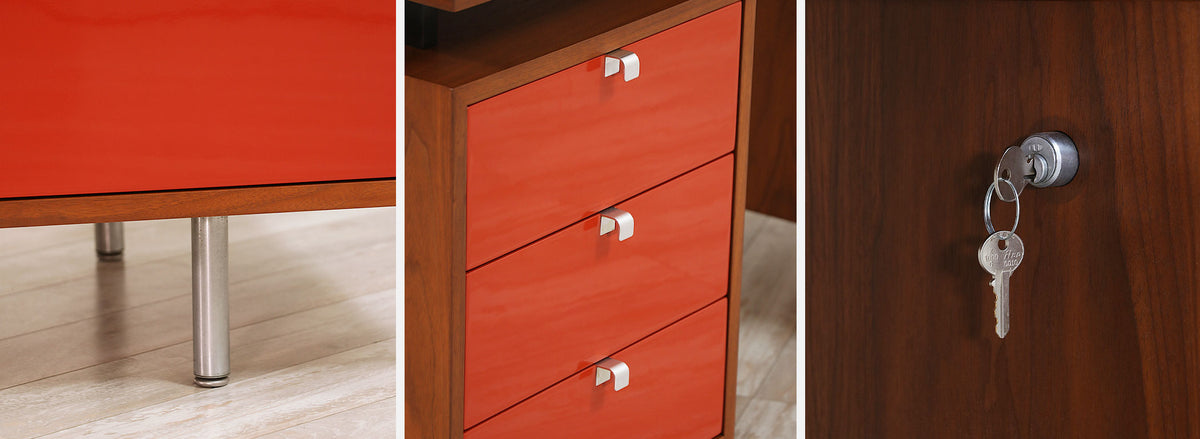 George Nelson Two-Tone Lacquer & Walnut Executive Desk for Herman Miller