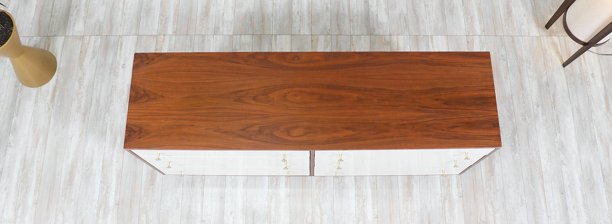 Milo Baughman Two-Tone Lacquered & Walnut Dresser for Glenn of California 2