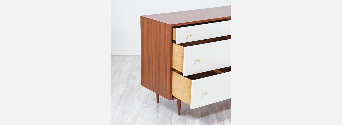 Milo Baughman Two-Tone Lacquered & Walnut Dresser for Glenn of California 2
