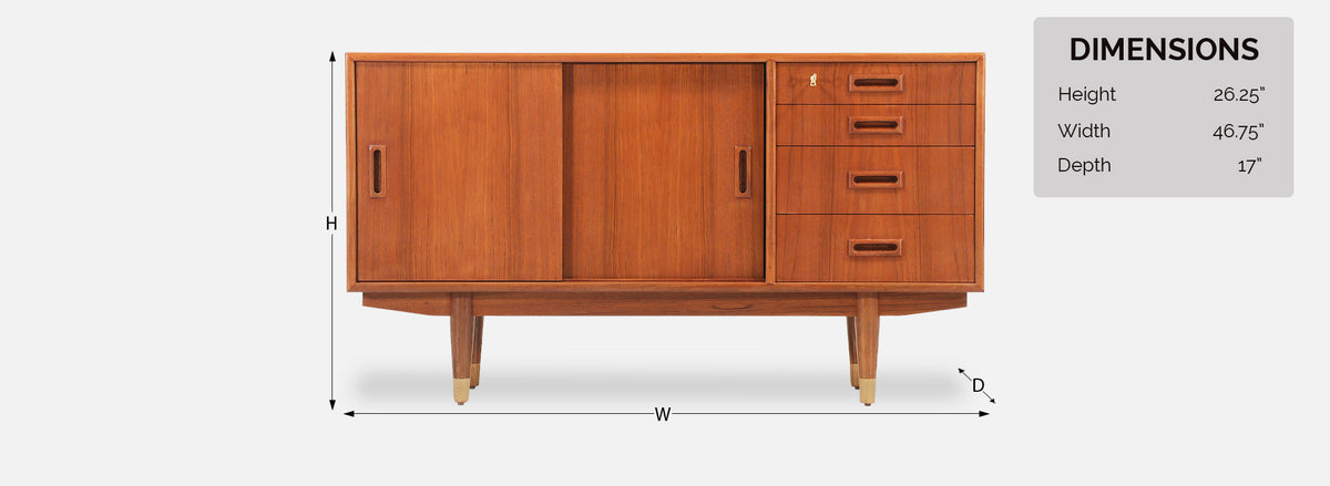 Børge Mogensen Compact Teak Credenza for Søborg Møbler