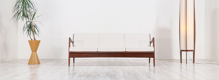 Ib Kofod-Larsen Sculptural 3-Seater Sofa for Selig 