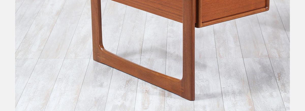 Danish Modern Floating-Top Teak Desk with Bookshelf by Dyrlund