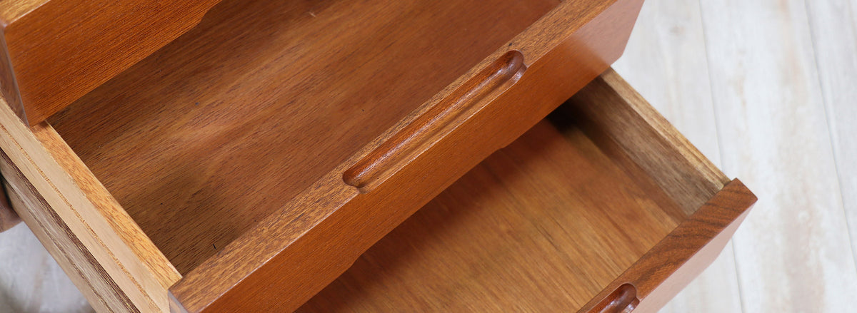 Danish Modern Floating-Top Teak Desk with Bookshelf by Dyrlund