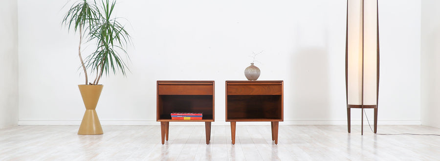 Norwegian Modern Walnut Night Stands by Westnofa