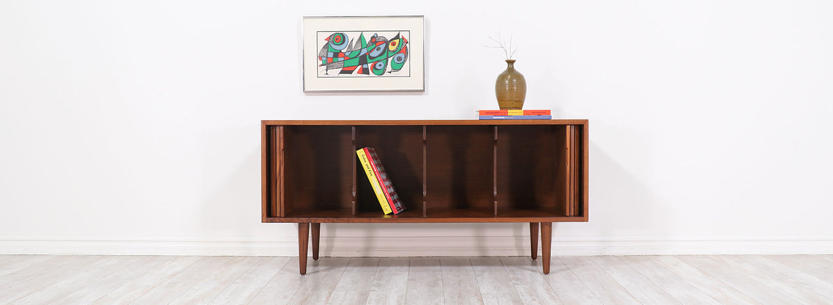 Milo Baughman Low Profile Tambour-Door Credenza for Glenn of California