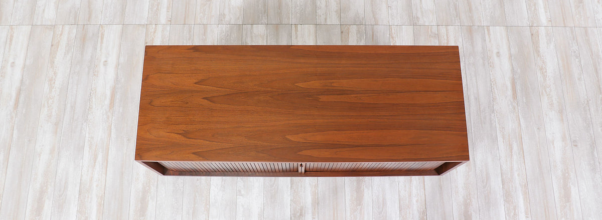 Milo Baughman Low Profile Tambour-Door Credenza for Glenn of California