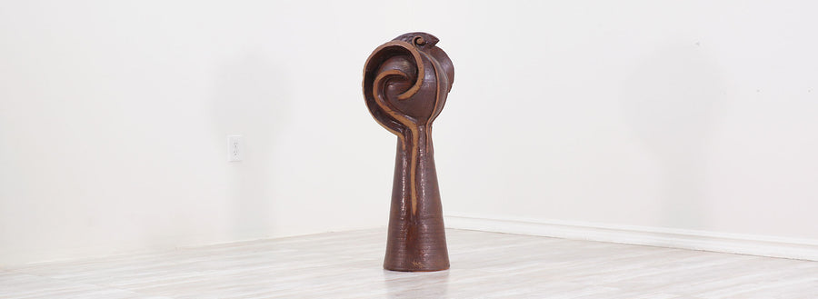 Large Mid-Century Modern Abstract Ceramic Bird Sculpture